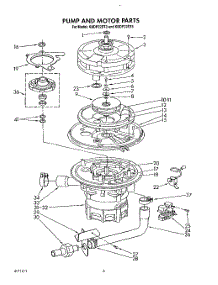 05 - Pump And Motor parts for Kitchenaid Dishwasher KUDP22ST4 from AppliancePartsPros.com