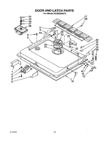 13 - Door And Latch parts for Kitchenaid Dishwasher KUDS220T5 from AppliancePartsPros.com