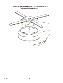 06 - Lower Washarm And Strainer parts for Kitchenaid Dishwasher KUDP22ST4 from AppliancePartsPros.com