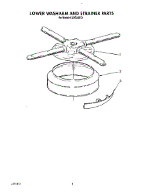 06 - Lower Washarm And Strainer parts for Kitchenaid Dishwasher KUDS220T2 from AppliancePartsPros.com