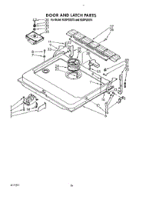 13 - Door And Latch parts for Kitchenaid Dishwasher KUDP22ST4 from AppliancePartsPros.com