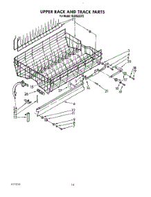 11 - Upper Rack And Track parts for Kitchenaid Dishwasher KUDS220T2 from AppliancePartsPros.com