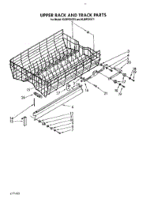 11 - Upper Rack And Track parts for Kitchenaid Dishwasher KUDP22GT0 from AppliancePartsPros.com