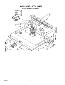 13 - Door And Latch parts for Kitchenaid Dishwasher KUDP22GT0 from AppliancePartsPros.com
