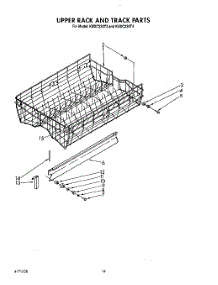 11 - Upper Rack And Track parts for Kitchenaid Dishwasher KUDC220T3 from AppliancePartsPros.com
