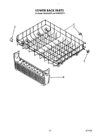 12 - Lower Rack parts for Kitchenaid Dishwasher KUDC220T3 from AppliancePartsPros.com