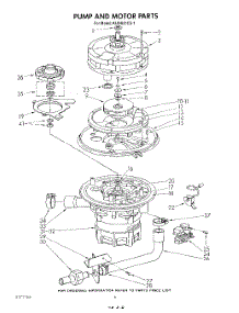 05 - Pump And Motor parts for Kitchenaid Dishwasher KUDS21CS1 from AppliancePartsPros.com
