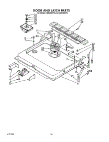 13 - Door And Latch parts for Kitchenaid Dishwasher KUDC220T3 from AppliancePartsPros.com