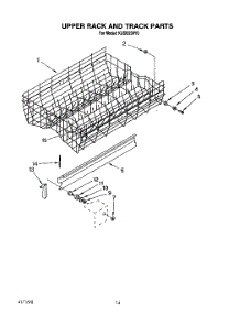 11 - Upper Rack And Track parts for Kitchenaid Dishwasher KUDD230Y0 from AppliancePartsPros.com