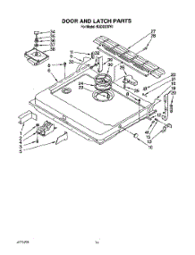 13 - Door And Latch parts for Kitchenaid Dishwasher KUDD230Y0 from AppliancePartsPros.com