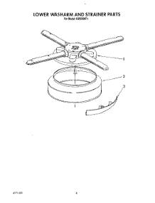 06 - Lower Washarm And Strainer parts for Kitchenaid Dishwasher KUDI220T1 from AppliancePartsPros.com