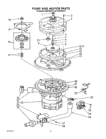 05 - Pump And Motor parts for Kitchenaid Dishwasher KUDP220T4 from AppliancePartsPros.com