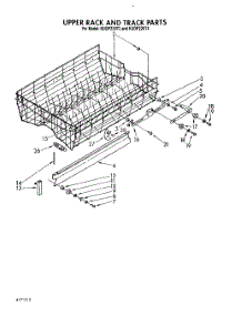 11 - Upper Rack And Track parts for Kitchenaid Dishwasher KUDP220T4 from AppliancePartsPros.com