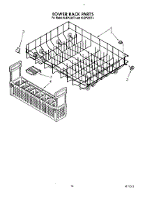 12 - Lower Rack parts for Kitchenaid Dishwasher KUDP220T4 from AppliancePartsPros.com
