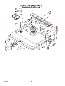 13 - Door And Latch parts for Kitchenaid Dishwasher KUDP220T4 from AppliancePartsPros.com