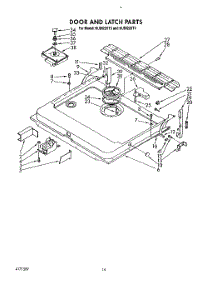 13 - Door And Latch parts for Kitchenaid Dishwasher KUDI220T3 from AppliancePartsPros.com
