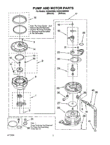 04 - Pump And Motor parts for Kitchenaid Dishwasher KUDA23SBWH0 from AppliancePartsPros.com