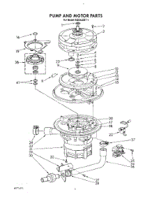 05 - Pump And Motor parts for Kitchenaid Dishwasher KUDA22ST1 from AppliancePartsPros.com