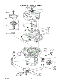 05 - Pump And Motor parts for Kitchenaid Dishwasher KUDM220T2 from AppliancePartsPros.com