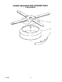 06 - Lower Washarm And Strainer parts for Kitchenaid Dishwasher KUDM220T2 from AppliancePartsPros.com