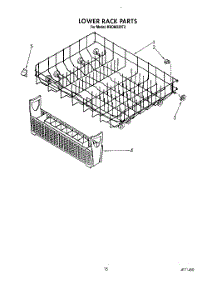 12 - Lower Rack parts for Kitchenaid Dishwasher KUDM220T2 from AppliancePartsPros.com