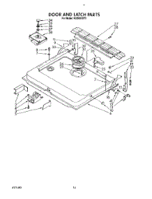 13 - Door And Latch parts for Kitchenaid Dishwasher KUDM220T2 from AppliancePartsPros.com
