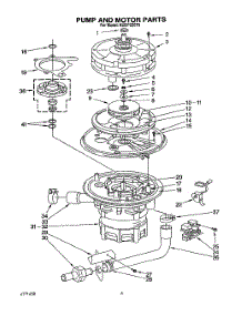 05 - Pump And Motor parts for Kitchenaid Dishwasher KUDP220T6 from AppliancePartsPros.com