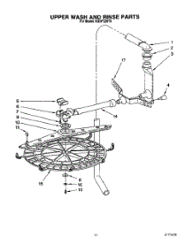 09 - Upper Wash And Rinse parts for Kitchenaid Dishwasher KUDP220T6 from AppliancePartsPros.com