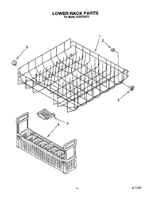 12 - Lower Rack parts for Kitchenaid Dishwasher KUDP220T6 from AppliancePartsPros.com