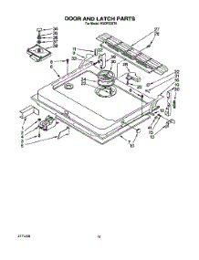 13 - Door And Latch parts for Kitchenaid Dishwasher KUDP220T6 from AppliancePartsPros.com