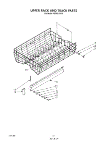 11 - Upper Rack And Track parts for Kitchenaid Dishwasher KUDB210S2 from AppliancePartsPros.com