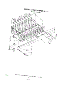 11 - Upper Rack And Track parts for Whirlpool Dishwasher 4KUDS220T0 from AppliancePartsPros.com