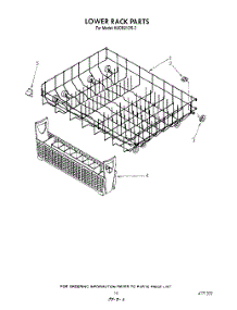 12 - Lower Rack parts for Kitchenaid Dishwasher KUDB210S2 from AppliancePartsPros.com