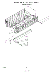 11 - Upper Rack And Track parts for Whirlpool Dishwasher 4KPDI620T2 from AppliancePartsPros.com
