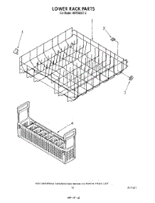 12 - Lower Rack parts for Whirlpool Dishwasher 4KPDI620T2 from AppliancePartsPros.com
