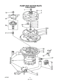 05 - Pump And Motor parts for Kitchenaid Dishwasher KUDC220T1 from AppliancePartsPros.com