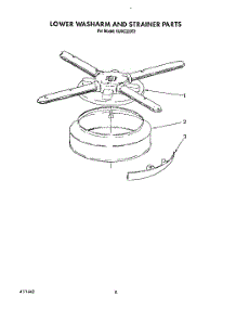 06 - Lower Washarm And Strainer parts for Kitchenaid Dishwasher KUDC220T2 from AppliancePartsPros.com