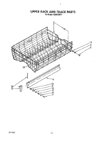 11 - Upper Rack And Track parts for Kitchenaid Dishwasher KUDC220T1 from AppliancePartsPros.com