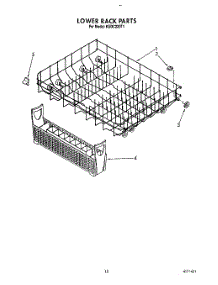 12 - Lower Rack parts for Kitchenaid Dishwasher KUDC220T1 from AppliancePartsPros.com