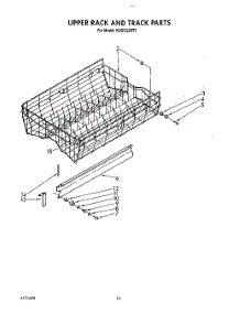 11 - Upper Rack And Track parts for Kitchenaid Dishwasher KUDC220T2 from AppliancePartsPros.com