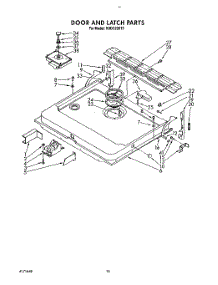 13 - Door And Latch parts for Kitchenaid Dishwasher KUDC220T2 from AppliancePartsPros.com