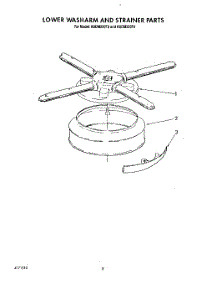 06 - Lower Washarm And Strainer parts for Kitchenaid Dishwasher KUDM220T4 from AppliancePartsPros.com