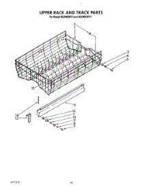 11 - Upper Rack And Track parts for Kitchenaid Dishwasher KUDM220T4 from AppliancePartsPros.com