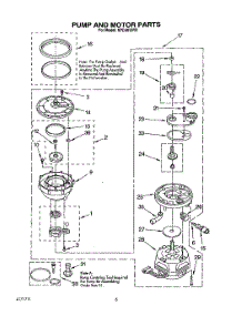 05 - Pump And Motor parts for Kitchenaid Dishwasher KPDJ630Y0 from AppliancePartsPros.com