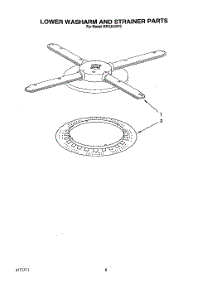 06 - Lower Washarm And Strainer parts for Kitchenaid Dishwasher KPDJ630Y0 from AppliancePartsPros.com
