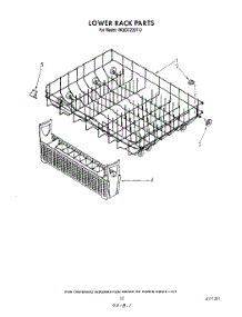 12 - Lower Rack parts for Whirlpool Dishwasher 4KUDC220T0 from AppliancePartsPros.com