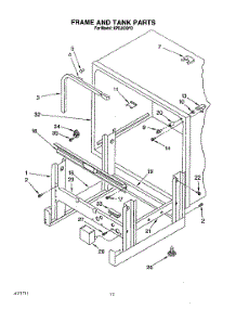 10 - Frame And Tank parts for Kitchenaid Dishwasher KPDJ630Y0 from AppliancePartsPros.com
