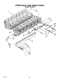 11 - Upper Rack And Track parts for Kitchenaid Dishwasher KPDJ630Y0 from AppliancePartsPros.com
