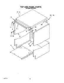 15 - Top And Panel parts for Kitchenaid Dishwasher KPDJ630Y0 from AppliancePartsPros.com