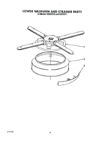 06 - Lower Washarm And Strainer parts for Kitchenaid Dishwasher KUDI22GT0 from AppliancePartsPros.com